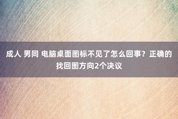 成人 男同 电脑桌面图标不见了怎么回事？正确的找回图方向2个