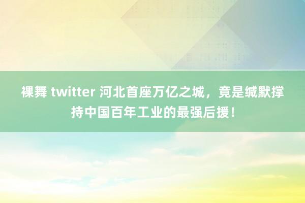 裸舞 twitter 河北首座万亿之城，竟是缄默撑持中国百年工业的最强后援！